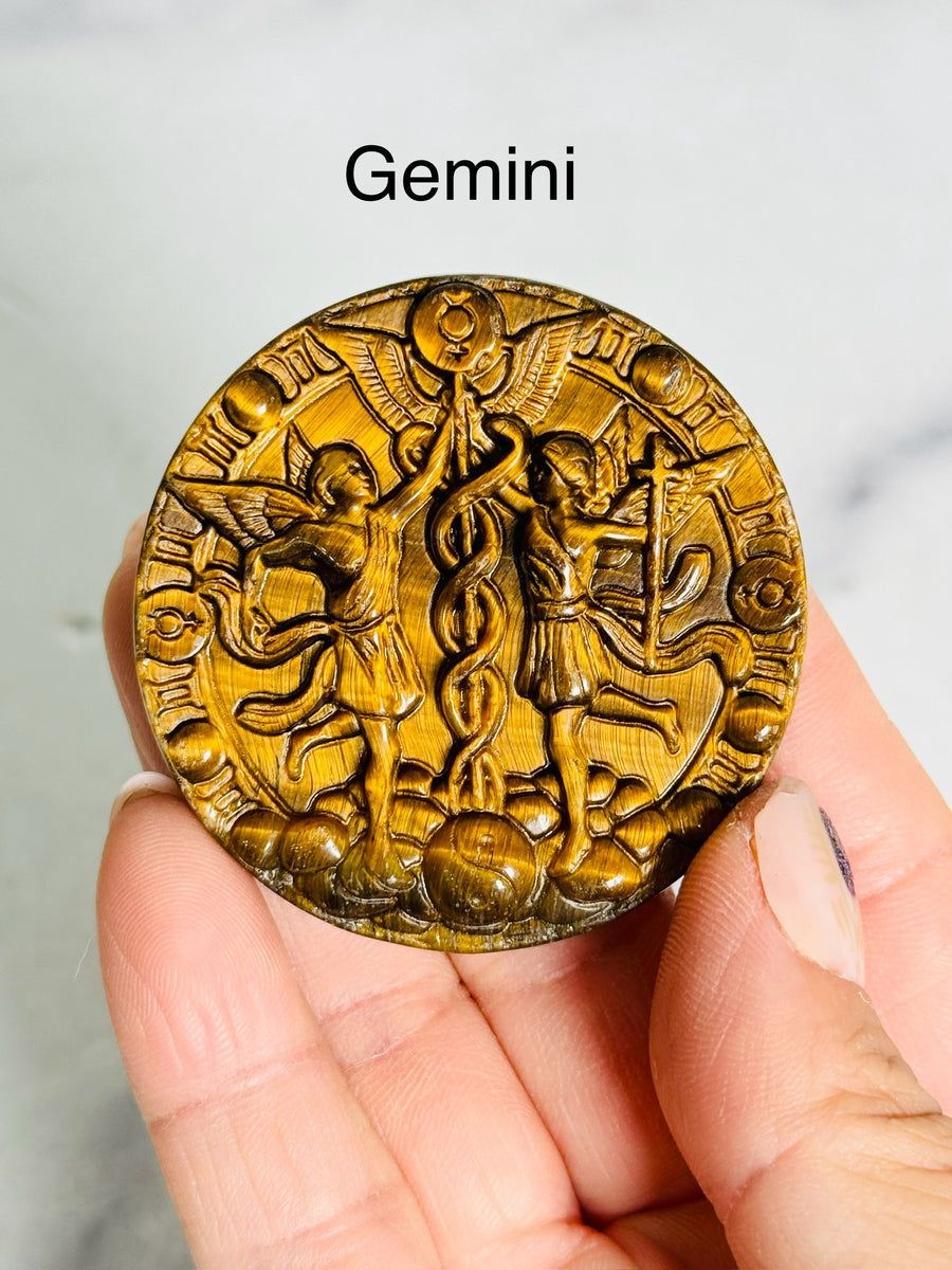 Tiger Eye Zodiac Carving