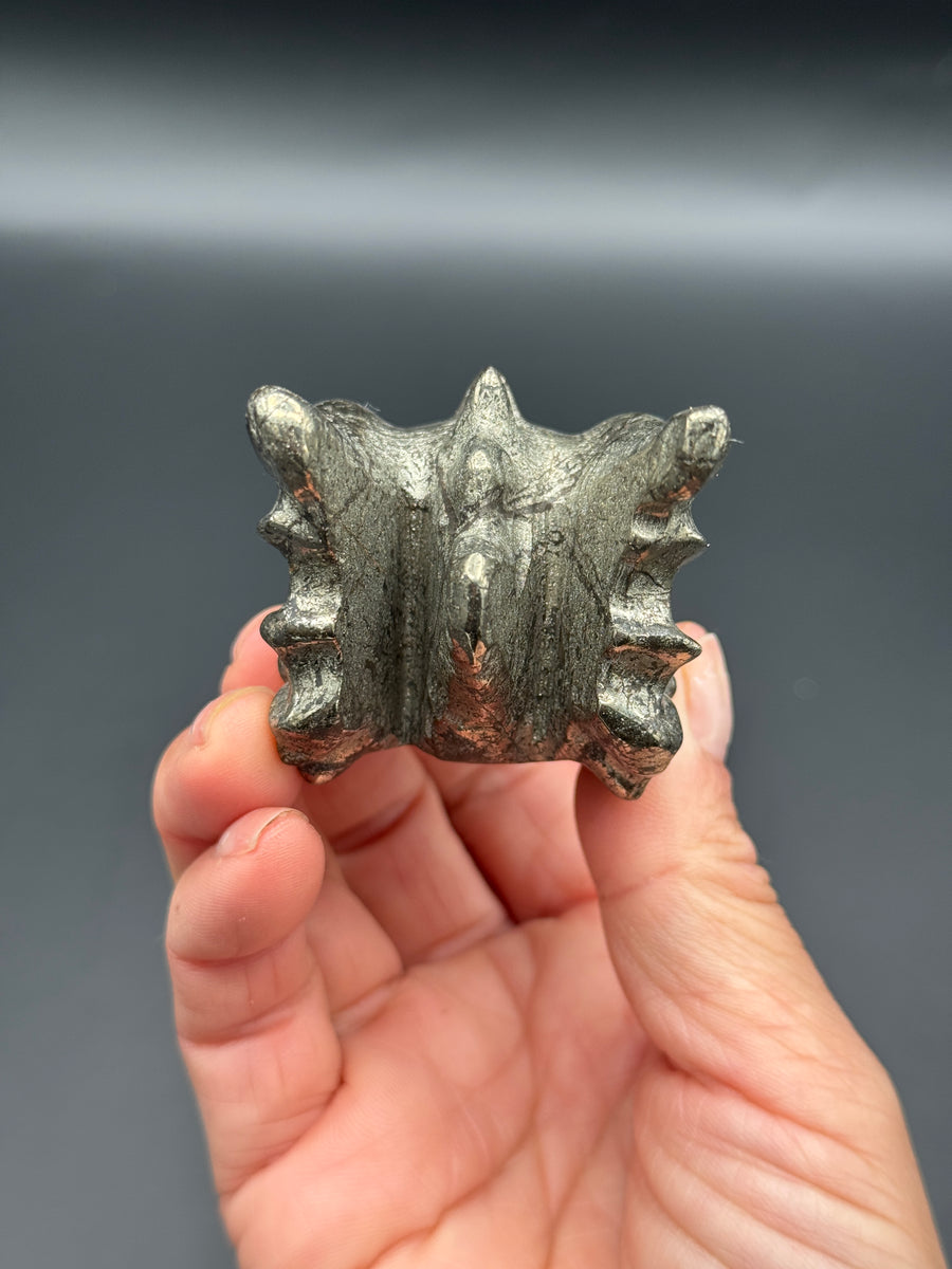 Pyrite Dragon Head Carving