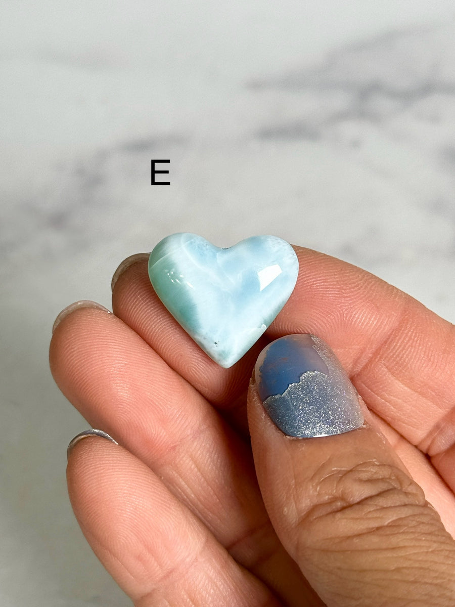 Larimar Heart & Moon Carving