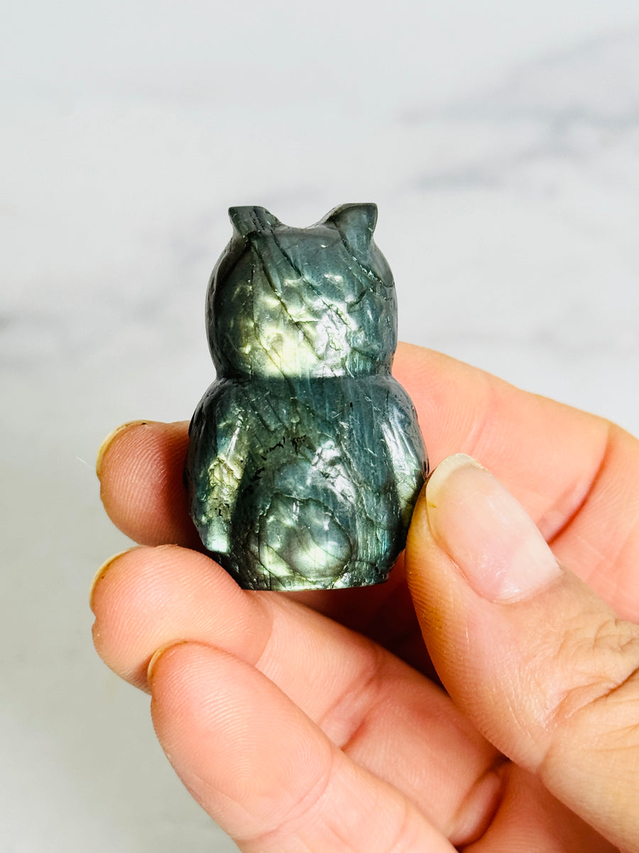 Labradorite Owl Carving