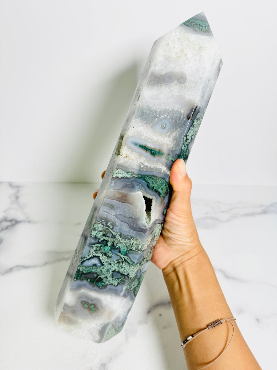 Moss Agate Statement Tower