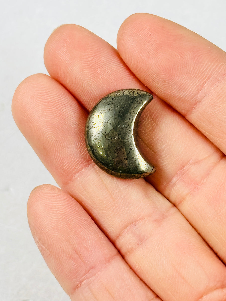 Pyrite Mini Moon Carving