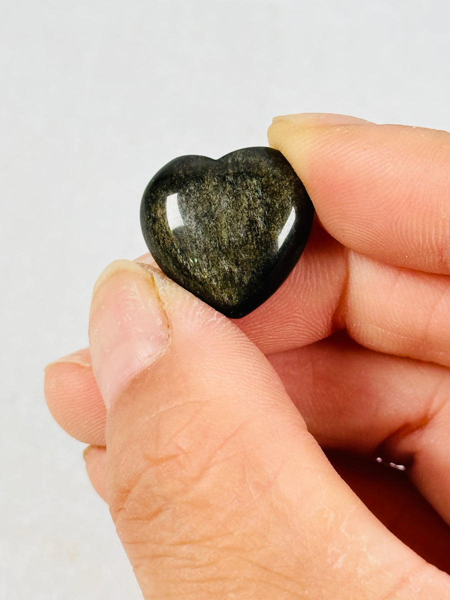 Gold Obsidian Mini Heart or Star Carving