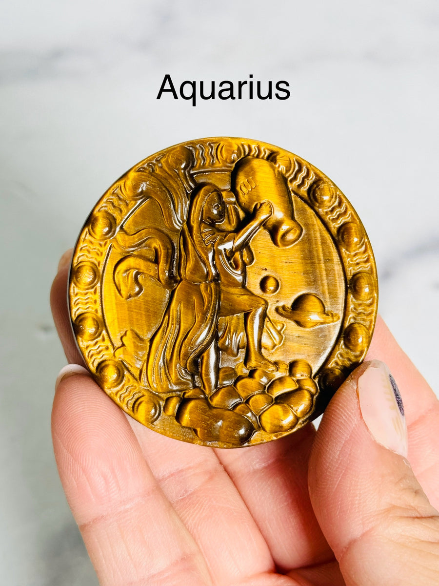 Tiger Eye Zodiac Carving