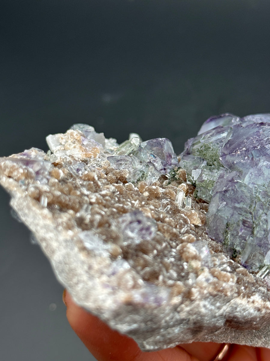 Yaogangxian Fluorite with Quartz & Calcite