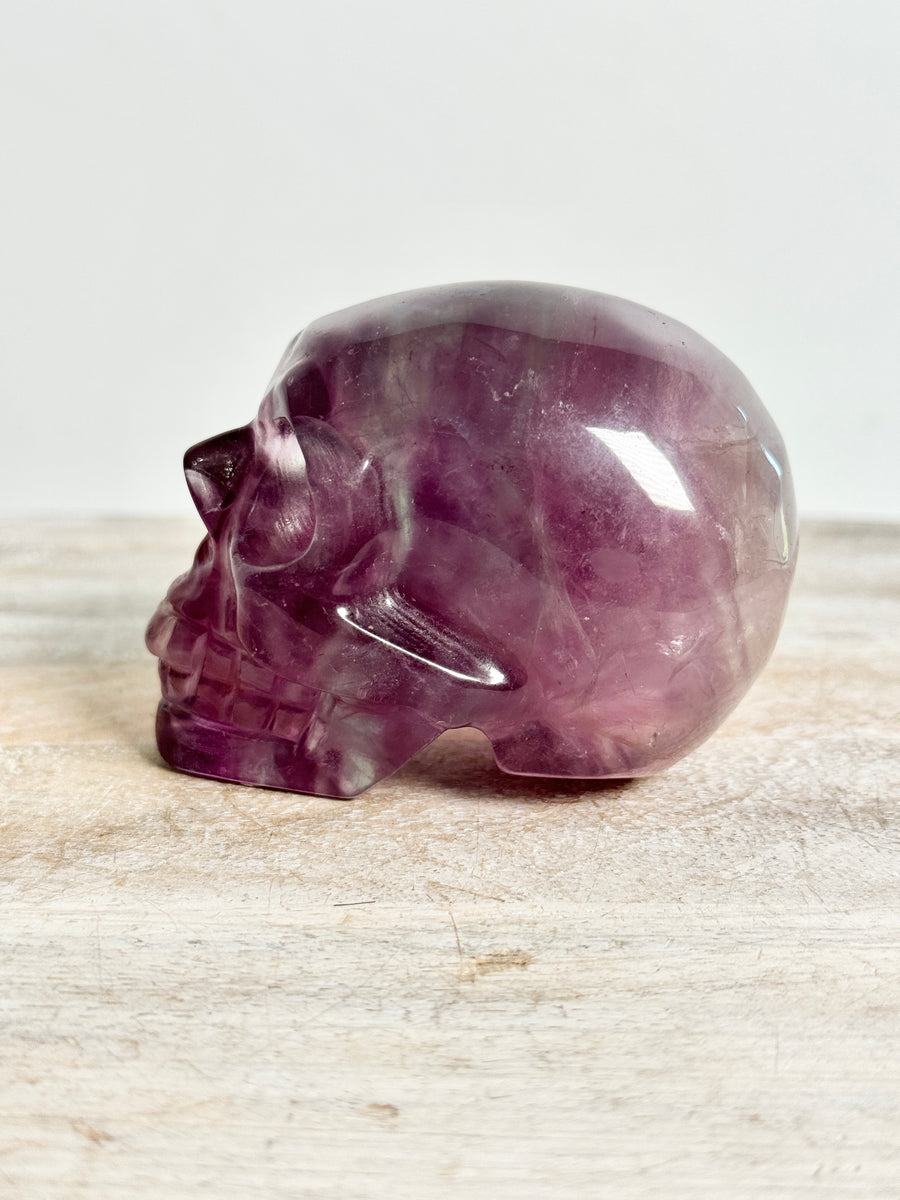 Fluorite Skull Carving