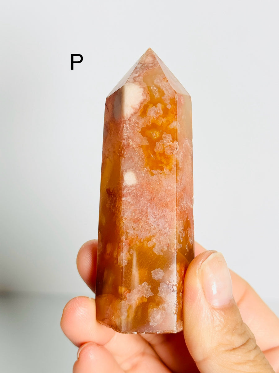 Carnelian Flower Agate Tower