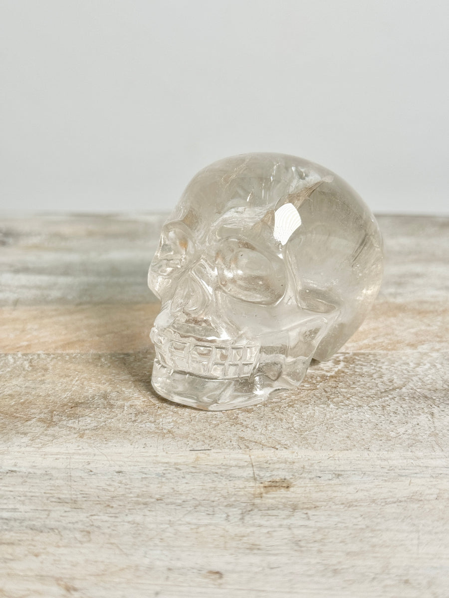 High Quality Rainbow Clear Quartz Skull Carving