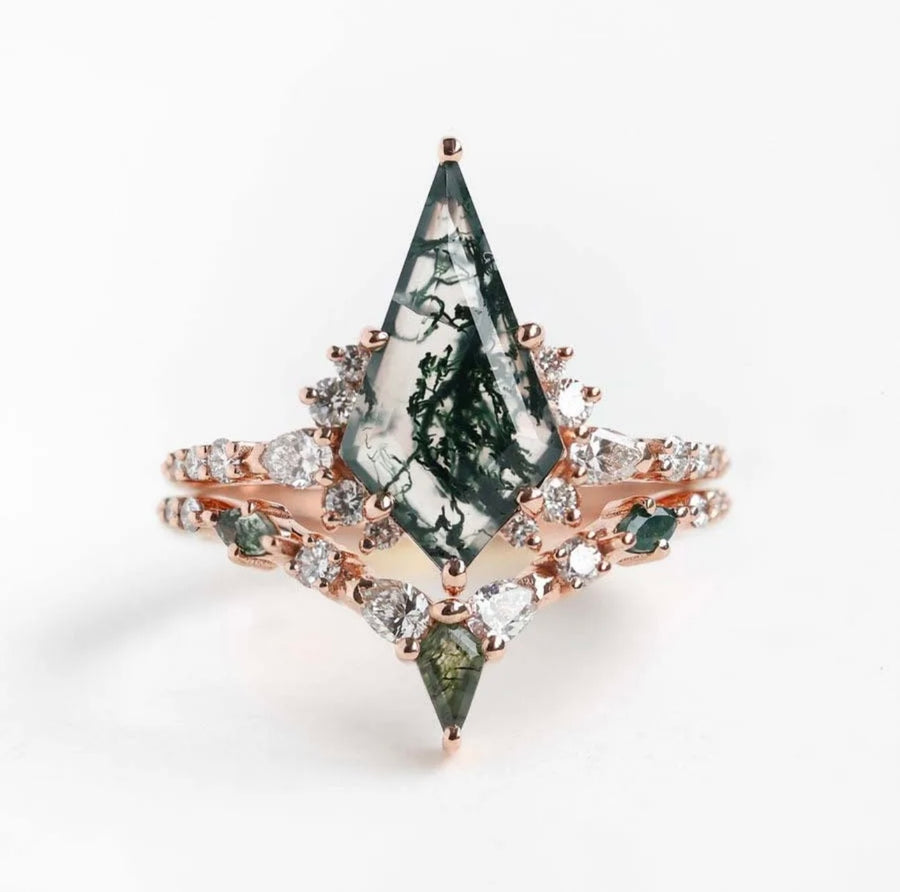 Moss Agate “Spring Court” Ring