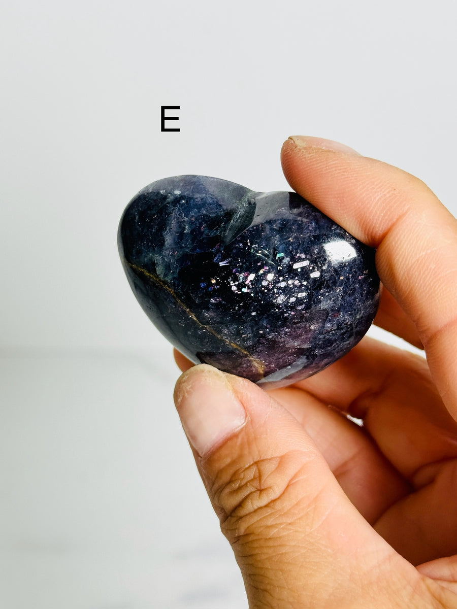 Iolite Heart Carving