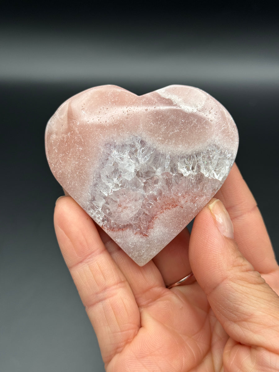 Pink Amethyst Heart Carving