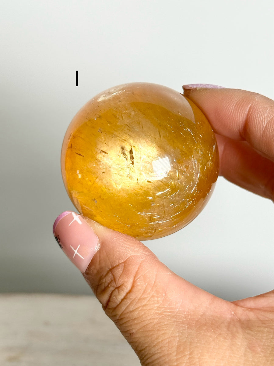 Honey Calcite Sphere