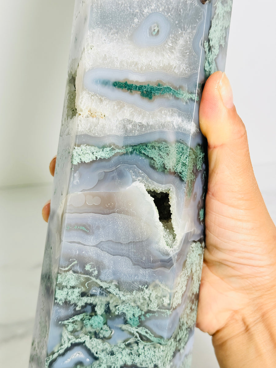 Moss Agate Statement Tower