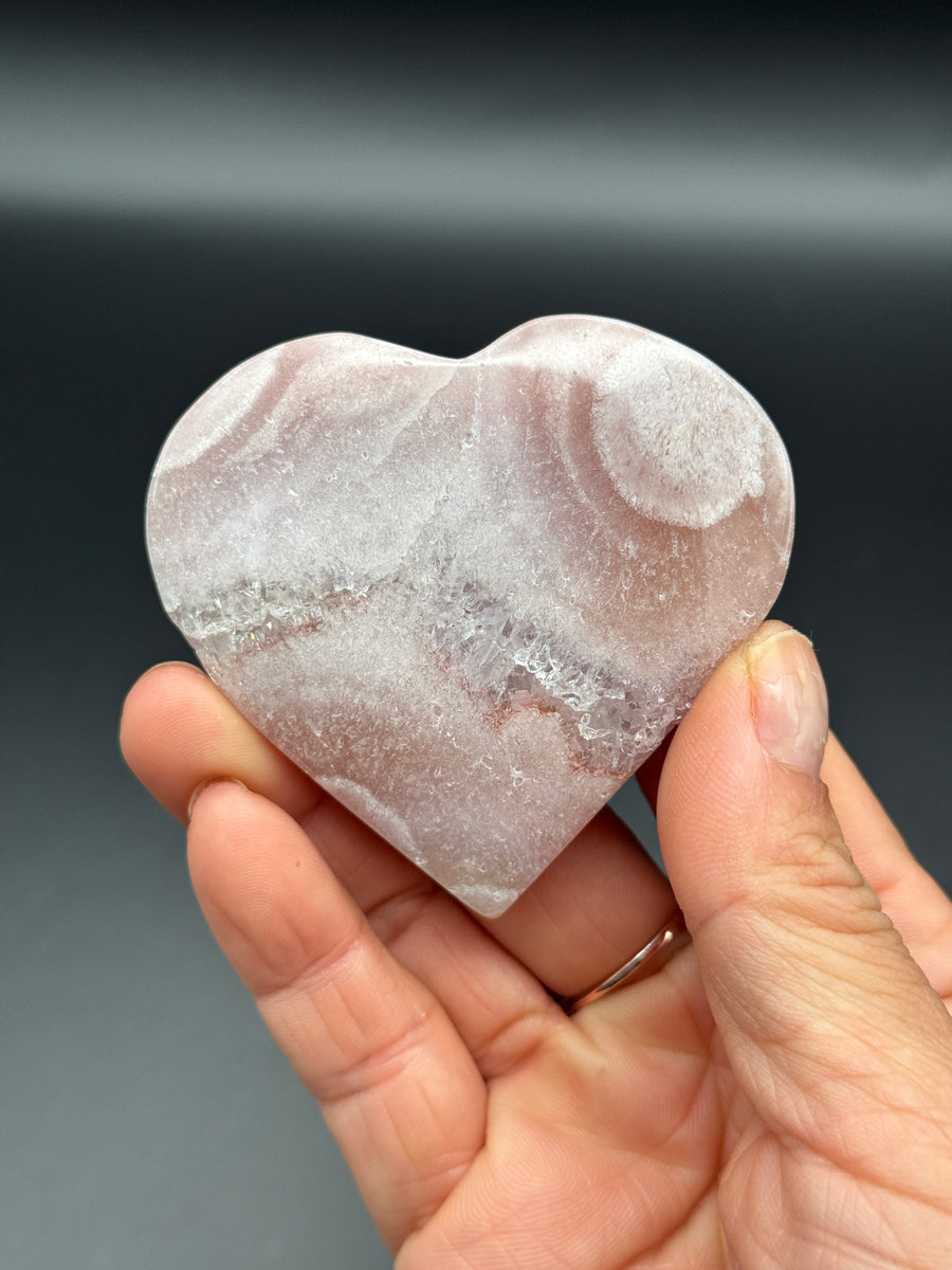 Pink Amethyst Heart Carving