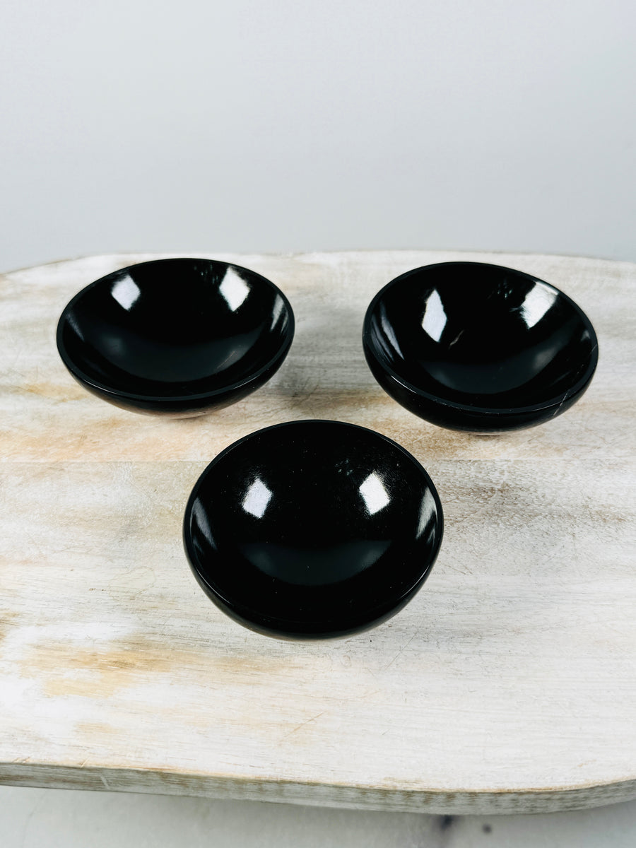 Black Obsidian Bowl Carving