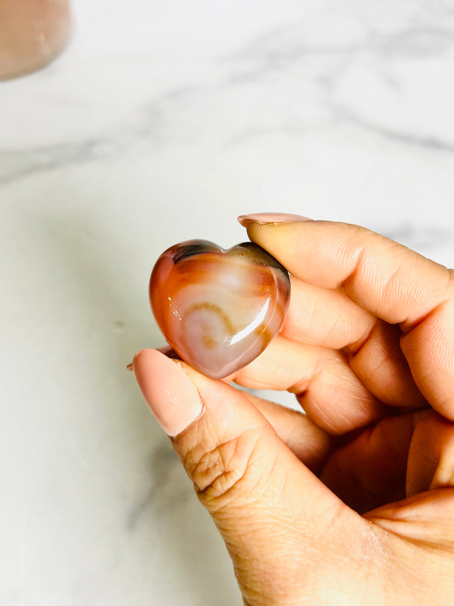 Mini Carnelian Heart Carving