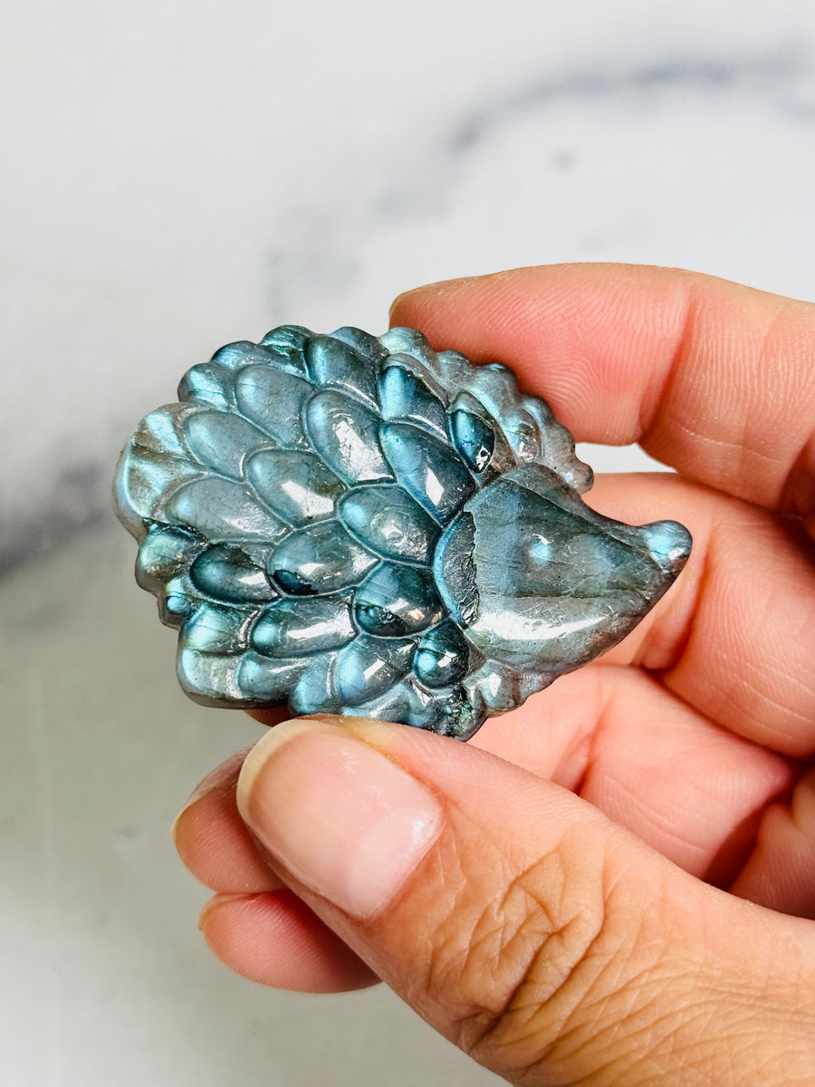 Labradorite Hedgehog Carving