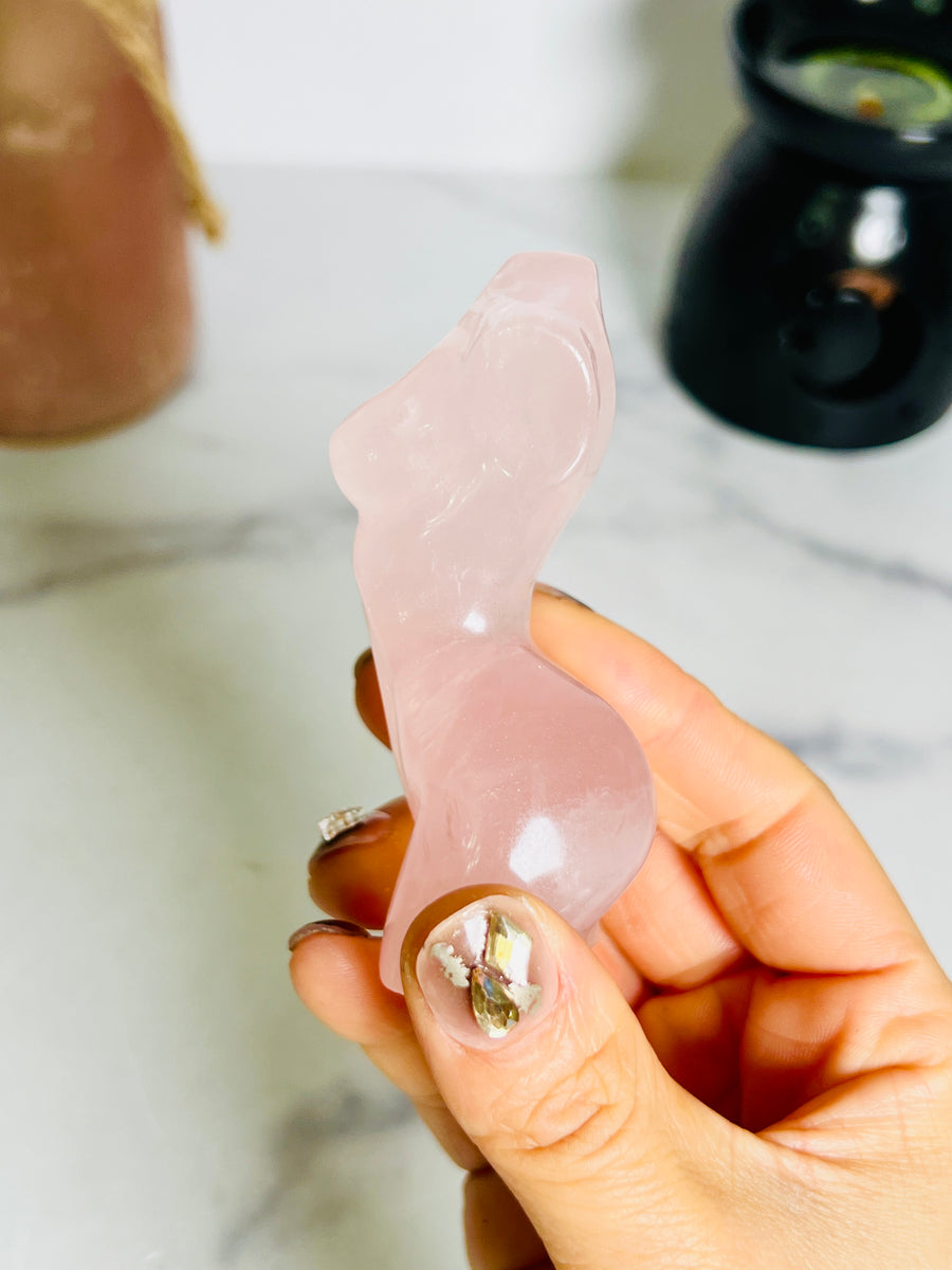 Rose Quartz Goddess Body Carving