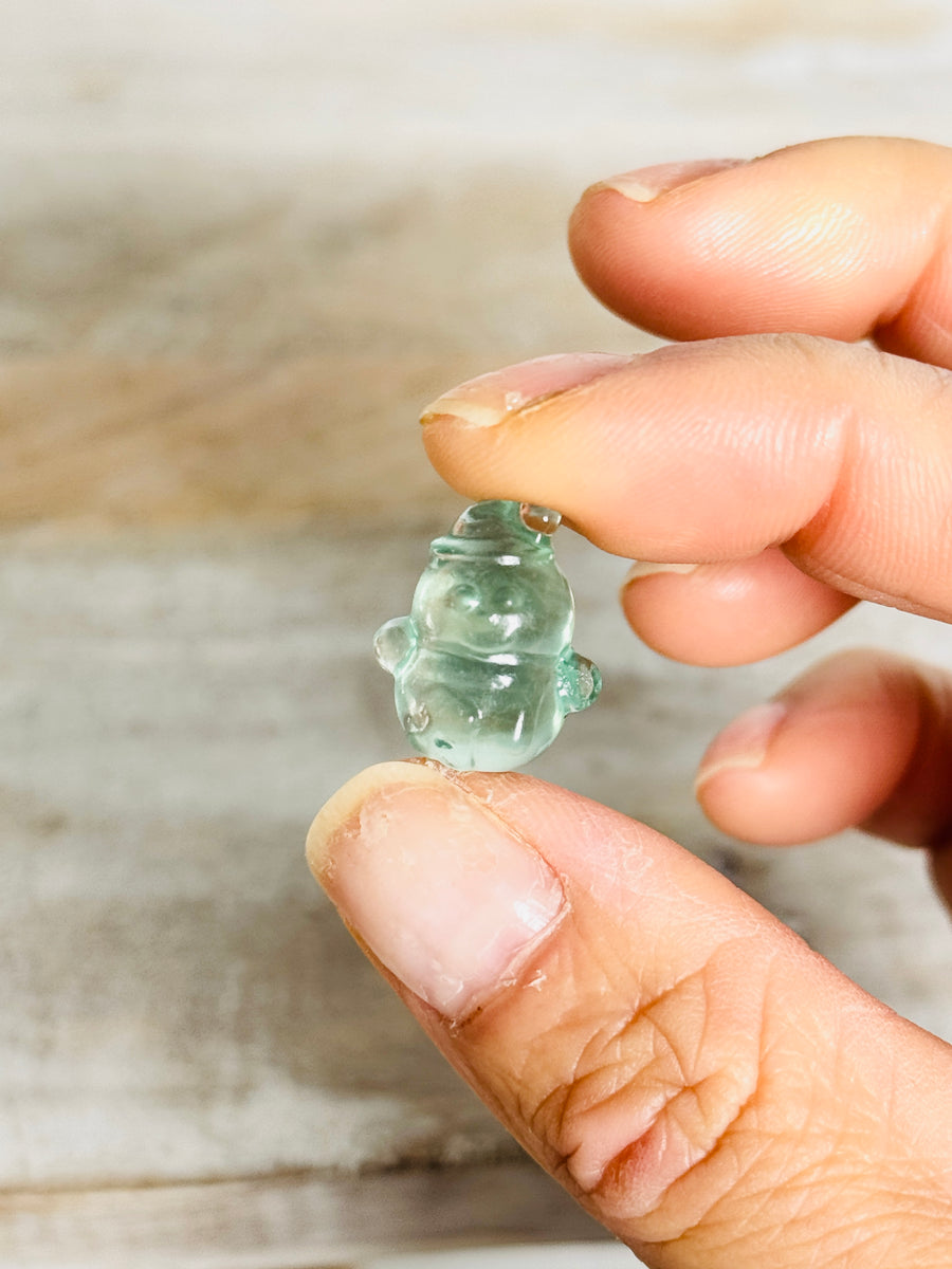 Mini Green Fluorite Snowman Carving