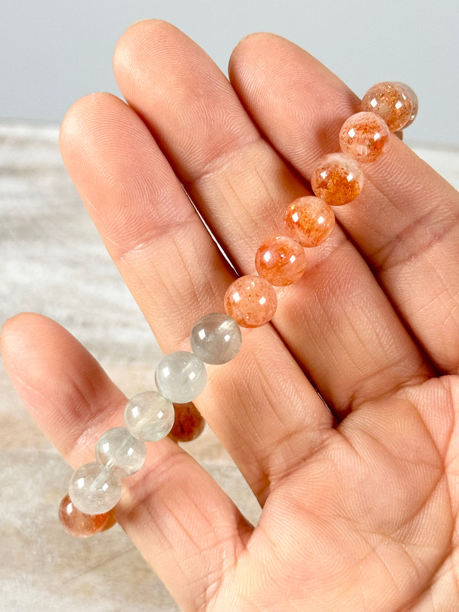 Sunstone & Green Quartz Bracelet