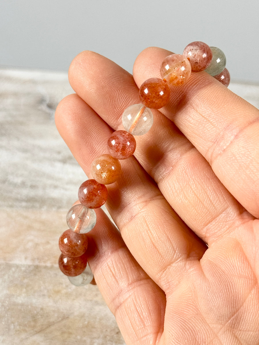 Sunstone & Green Quartz Bracelet