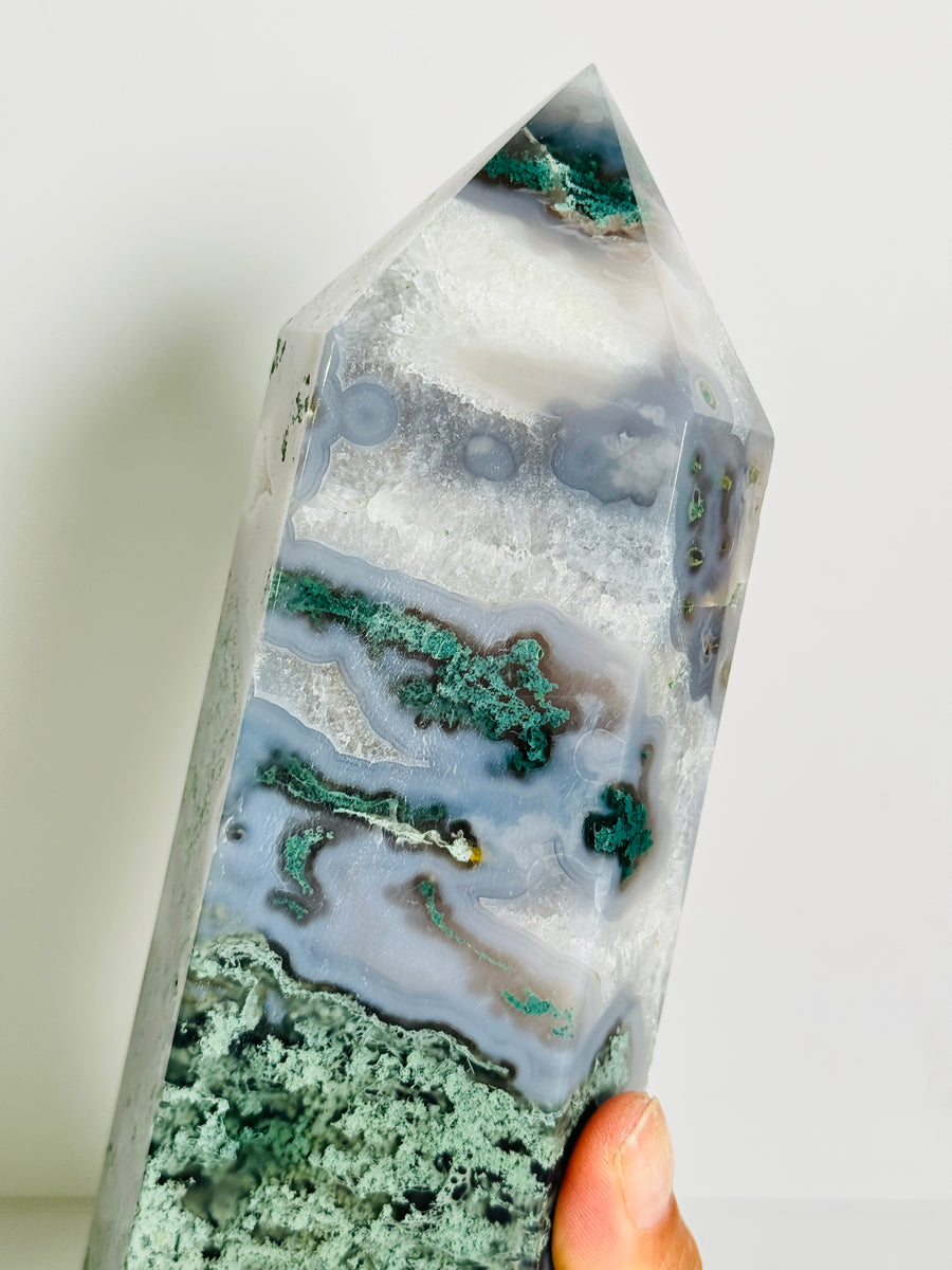 Moss Agate Statement Tower