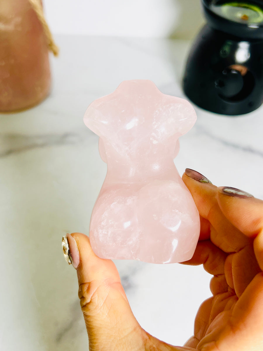 Rose Quartz Goddess Body Carving