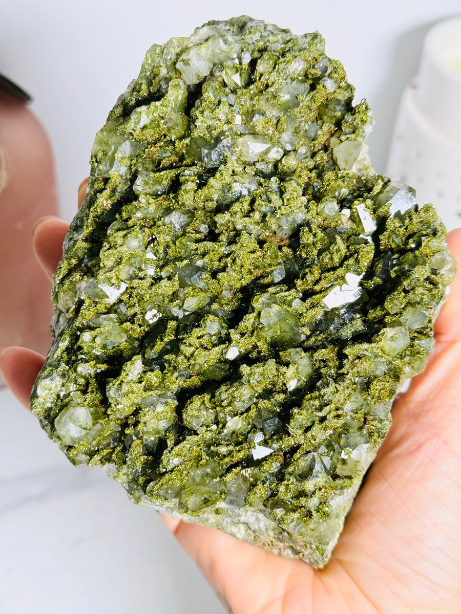 Forest Epidote with Quartz