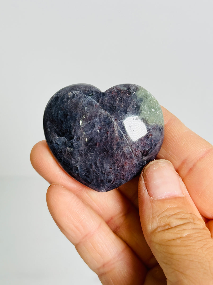 Iolite Heart Carving