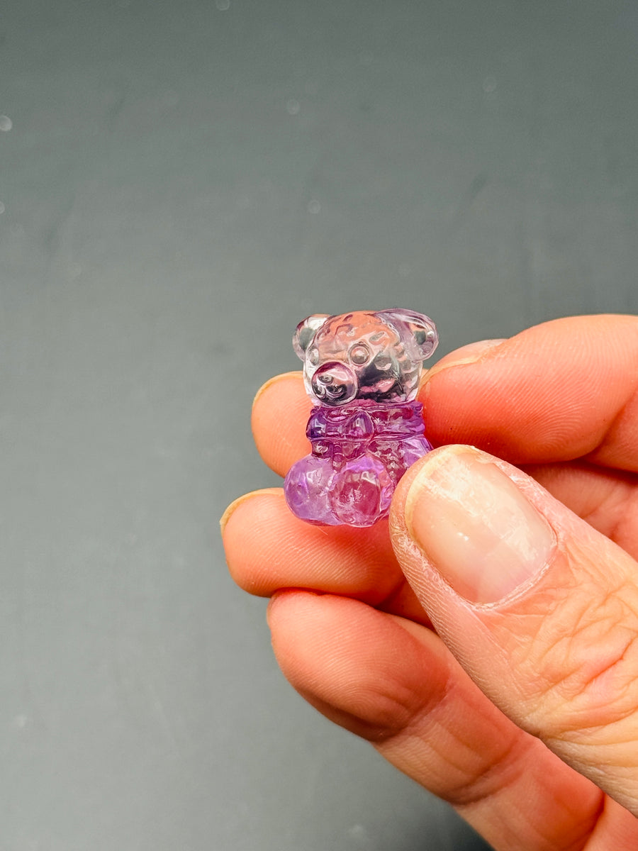 Amethyst Teddy Bear Carving