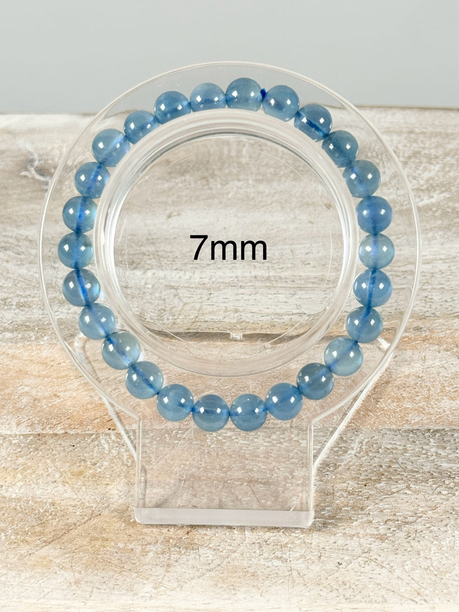 Aquamarine Bead Bracelet