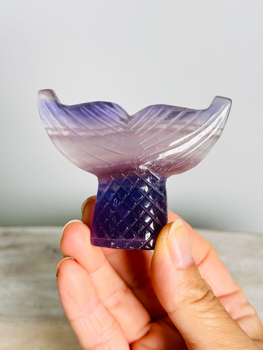 Fluorite Mermaid Tail Carving