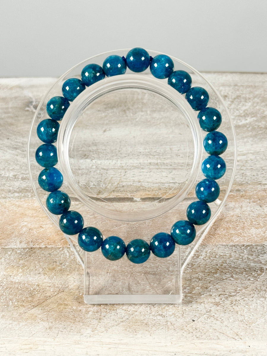 Blue Apatite Bead Bracelet