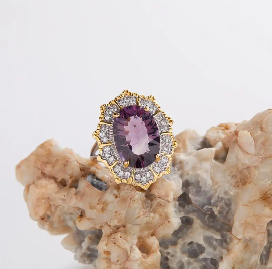 Amethyst 925 Sterling Silver Cocktail Ring