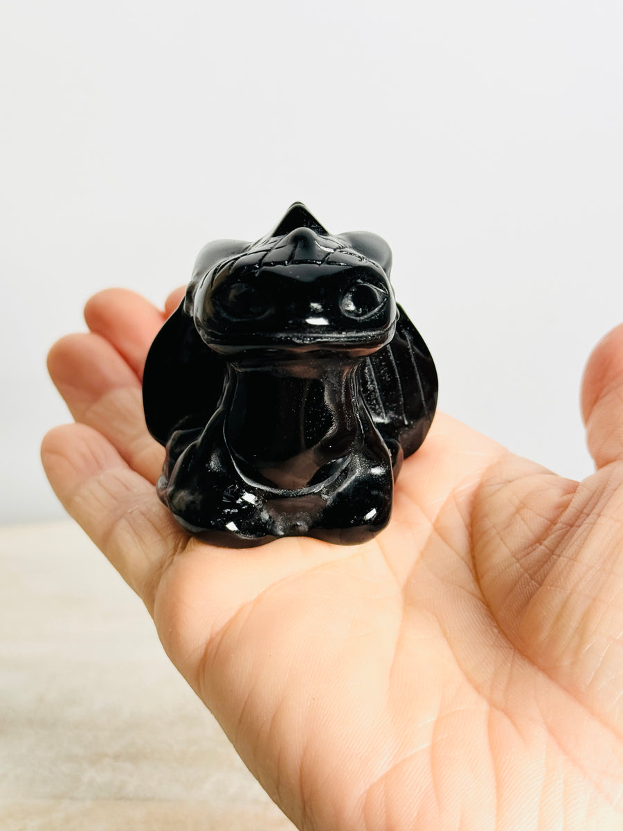 Black Obsidian Toothless Carving