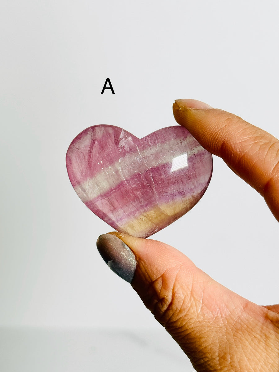 Candy Fluorite Heart Carving