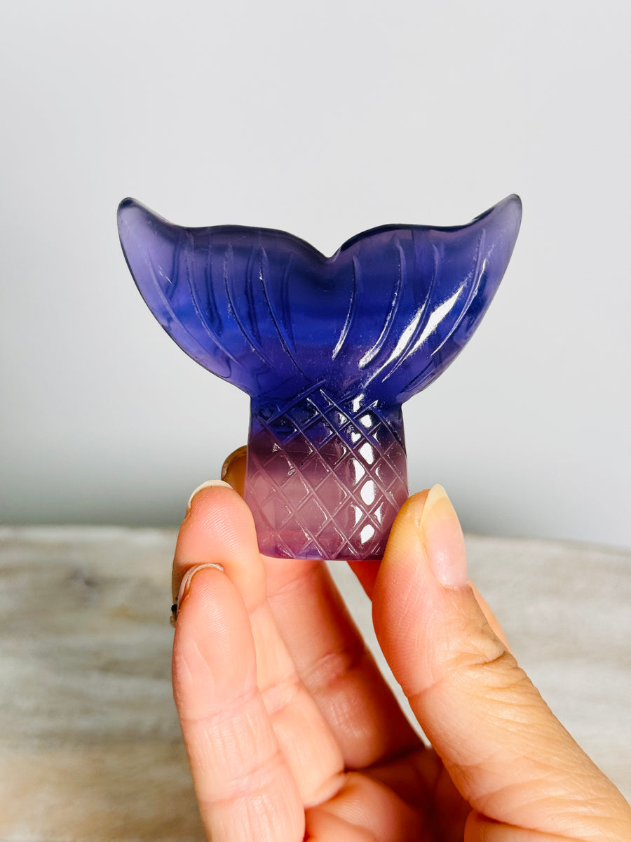 Fluorite Mermaid Tail Carving