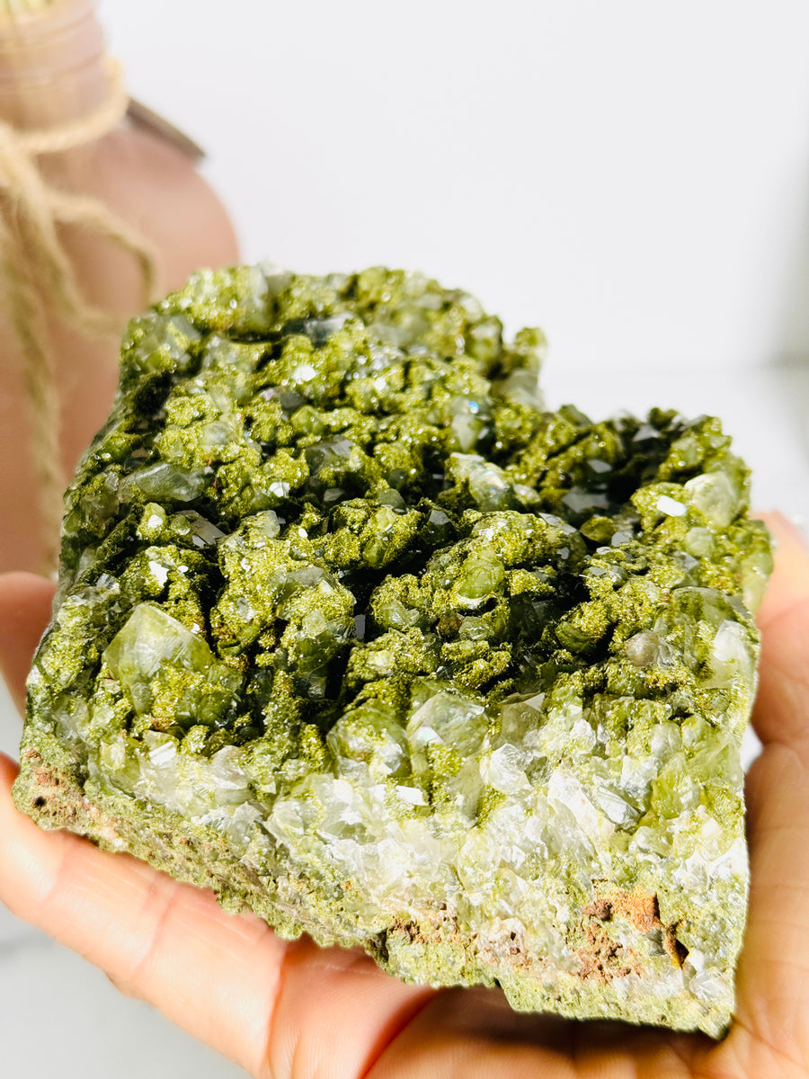 Forest Epidote with Quartz