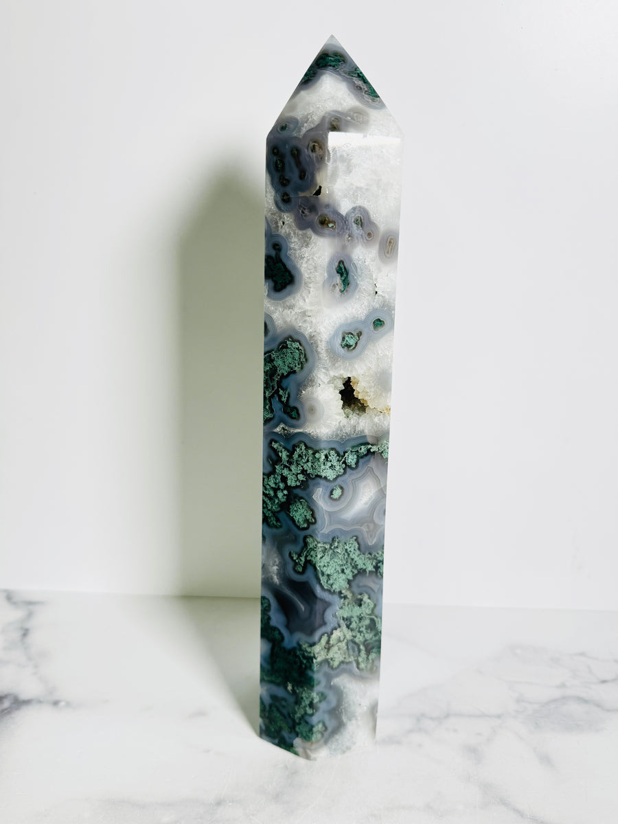 Moss Agate Statement Tower