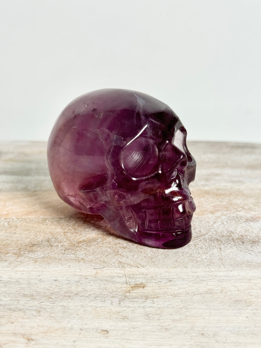 Fluorite Skull Carving