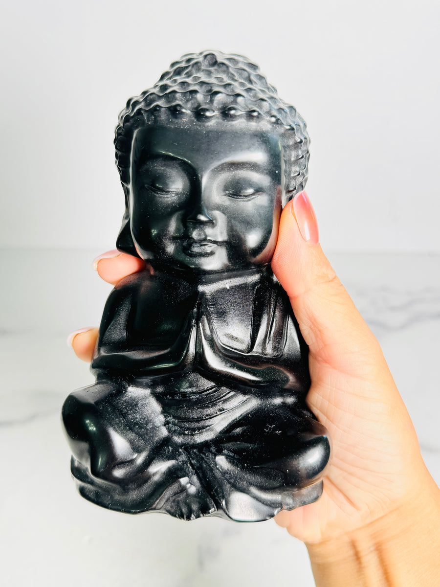 Black Obsidian Buddha Carving