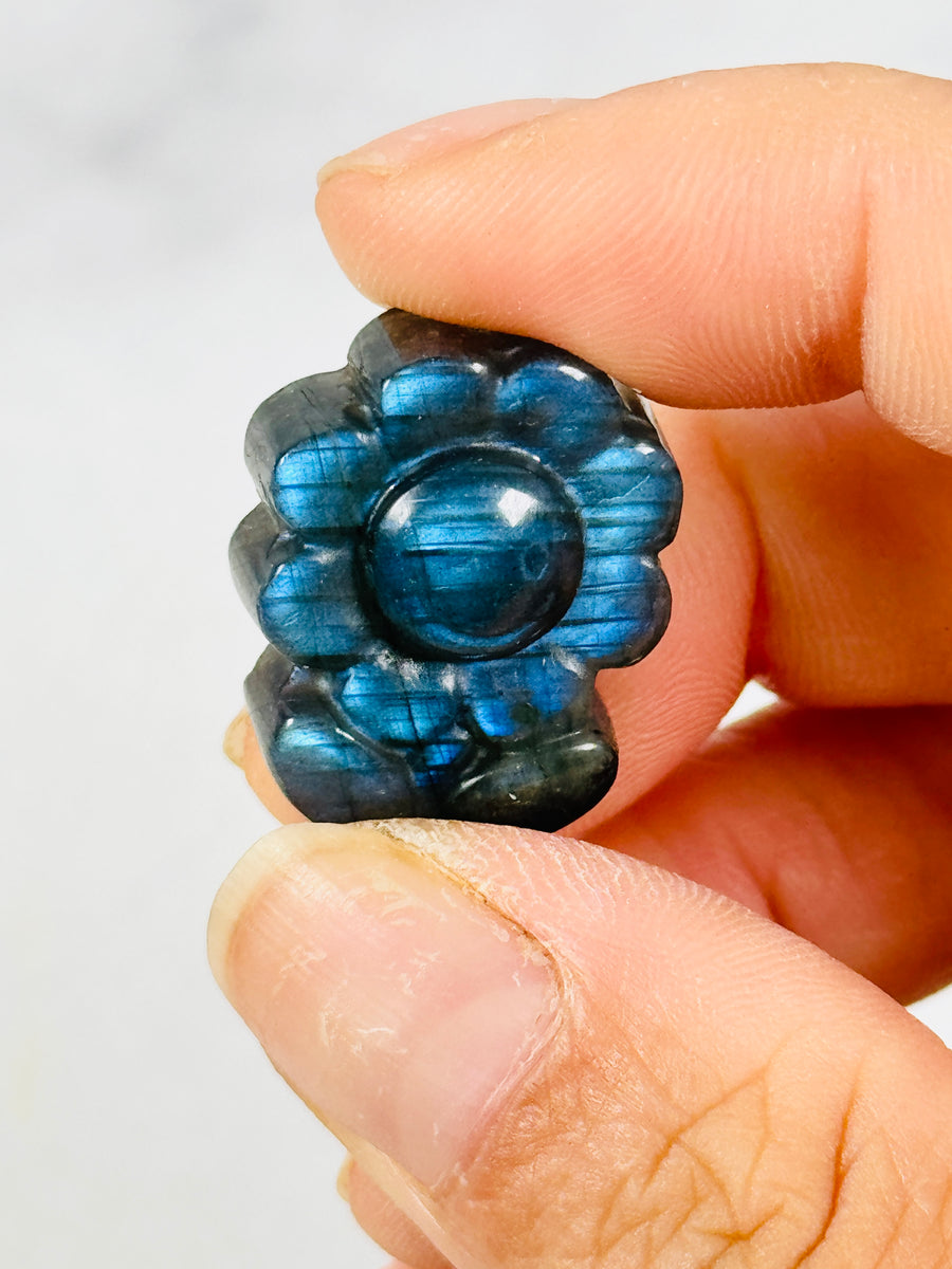 Labradorite Mini Daisy Carving