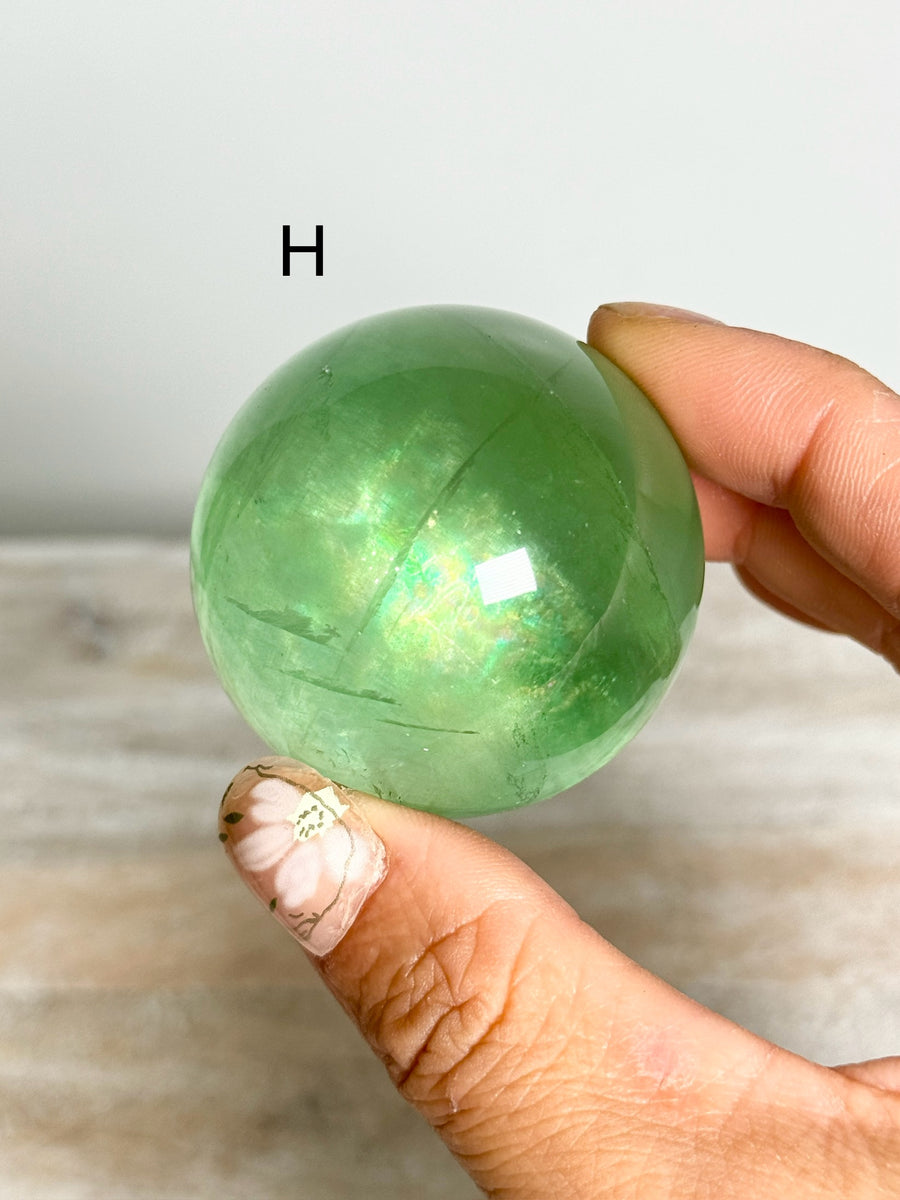 Rainbow Green Fluorite Sphere