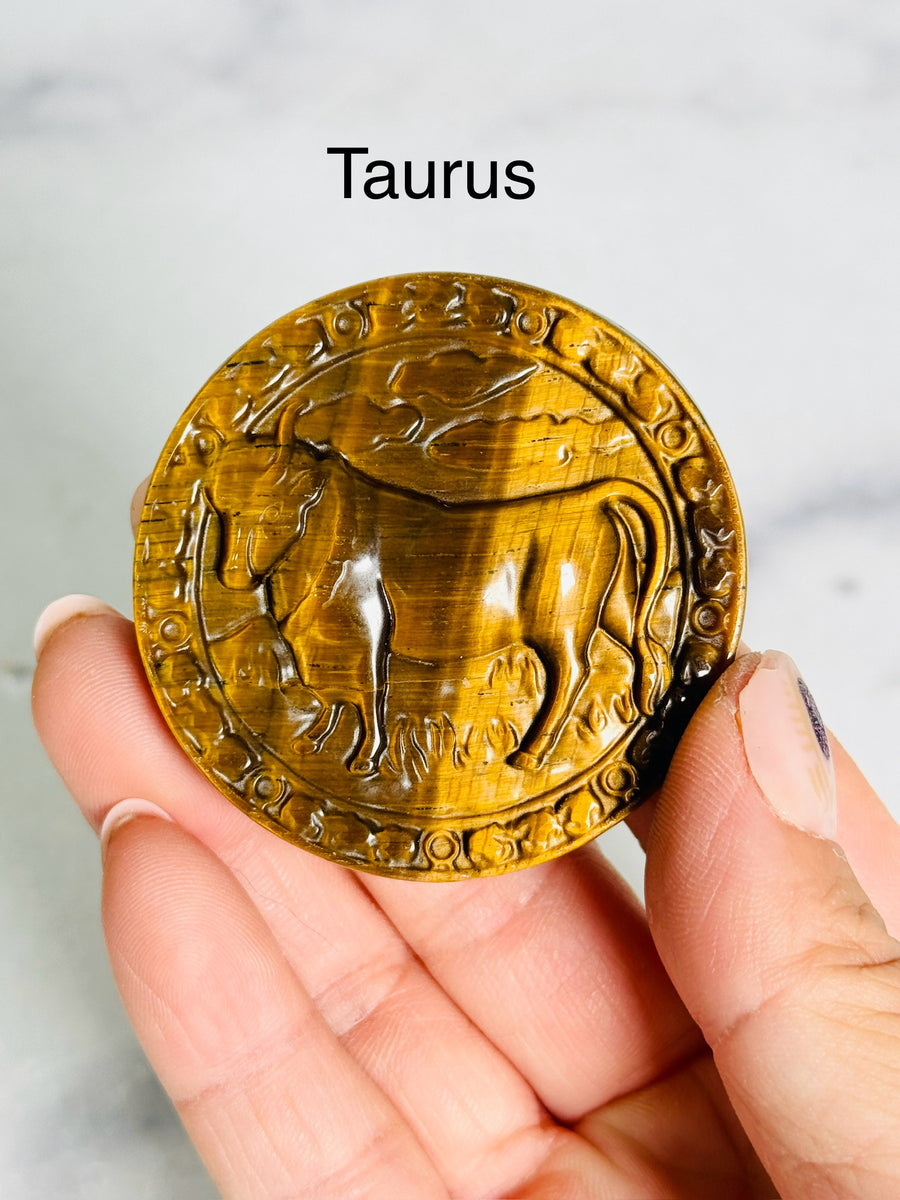 Tiger Eye Zodiac Carving