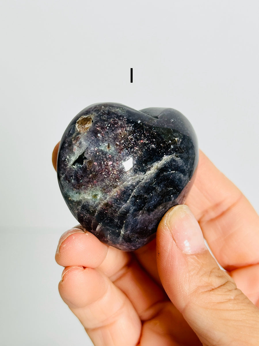 Iolite Heart Carving