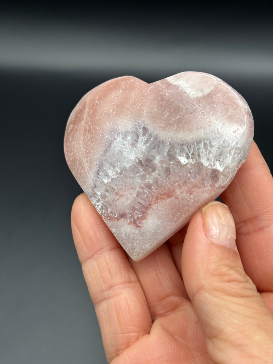 Pink Amethyst Heart Carving