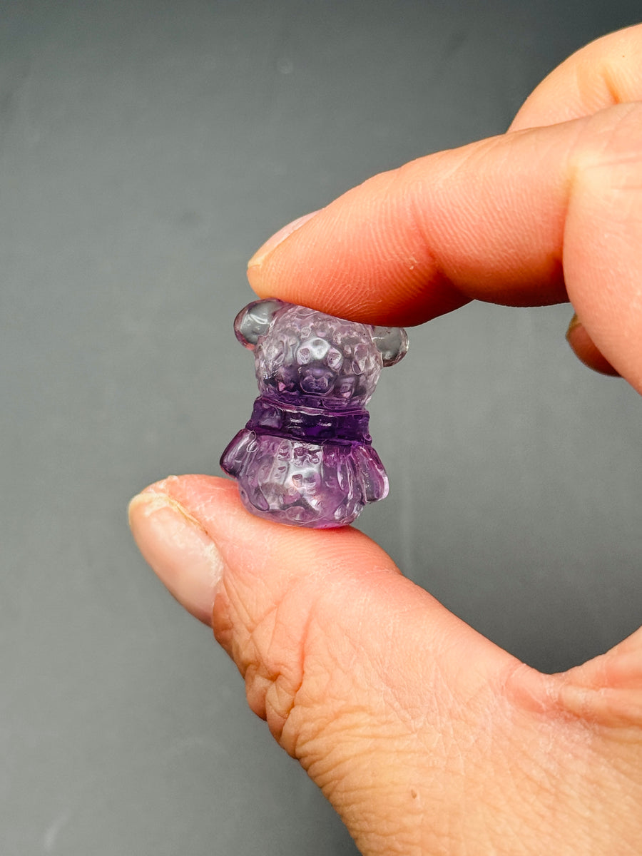 Amethyst Teddy Bear Carving