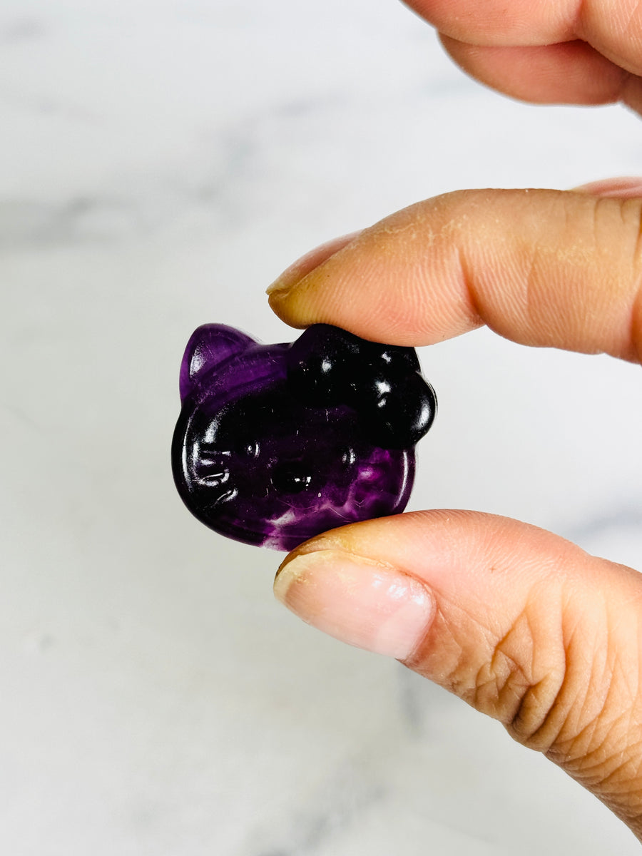 Fluorite Hello Kitty Carving