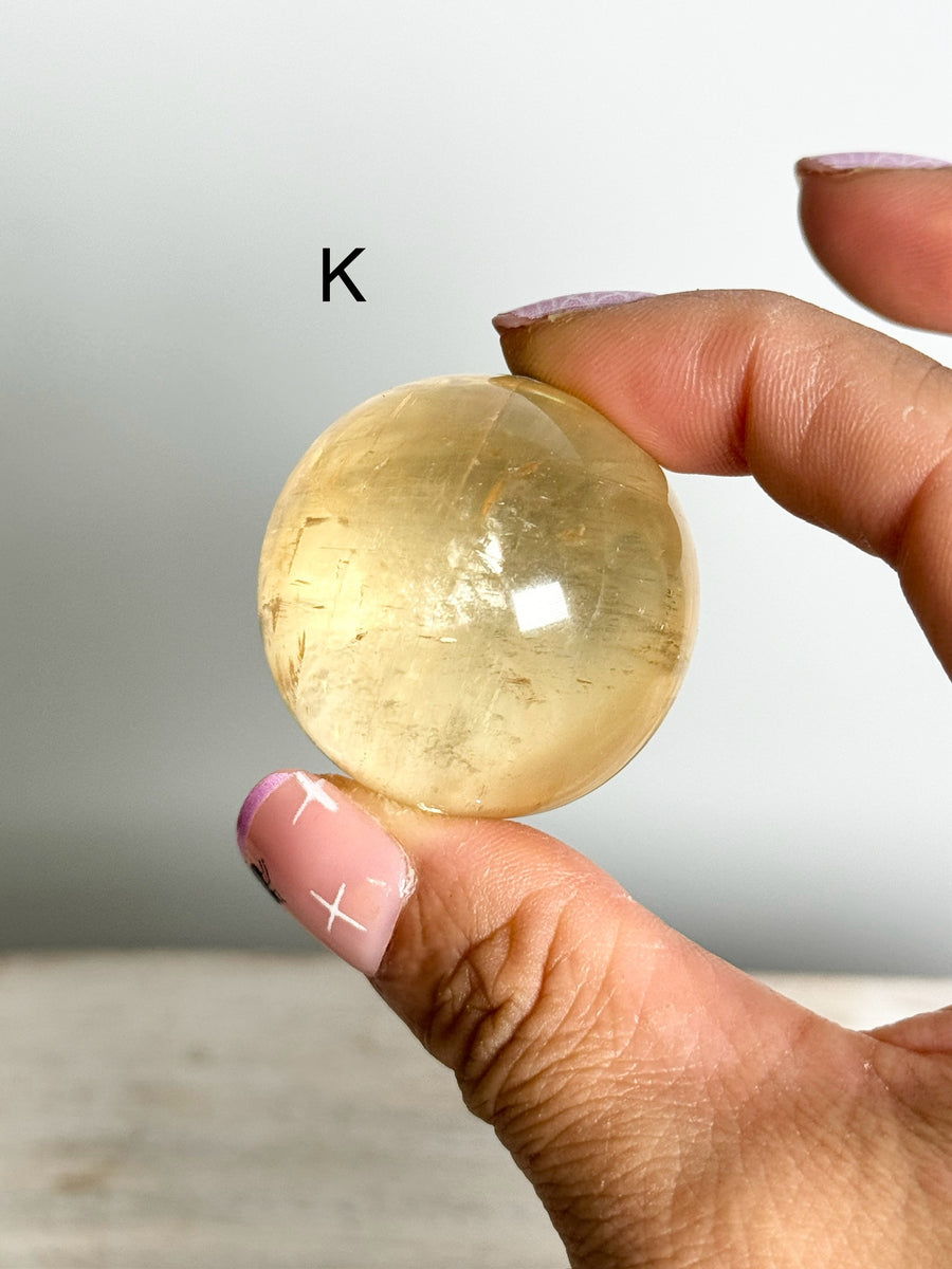 Honey Calcite Sphere