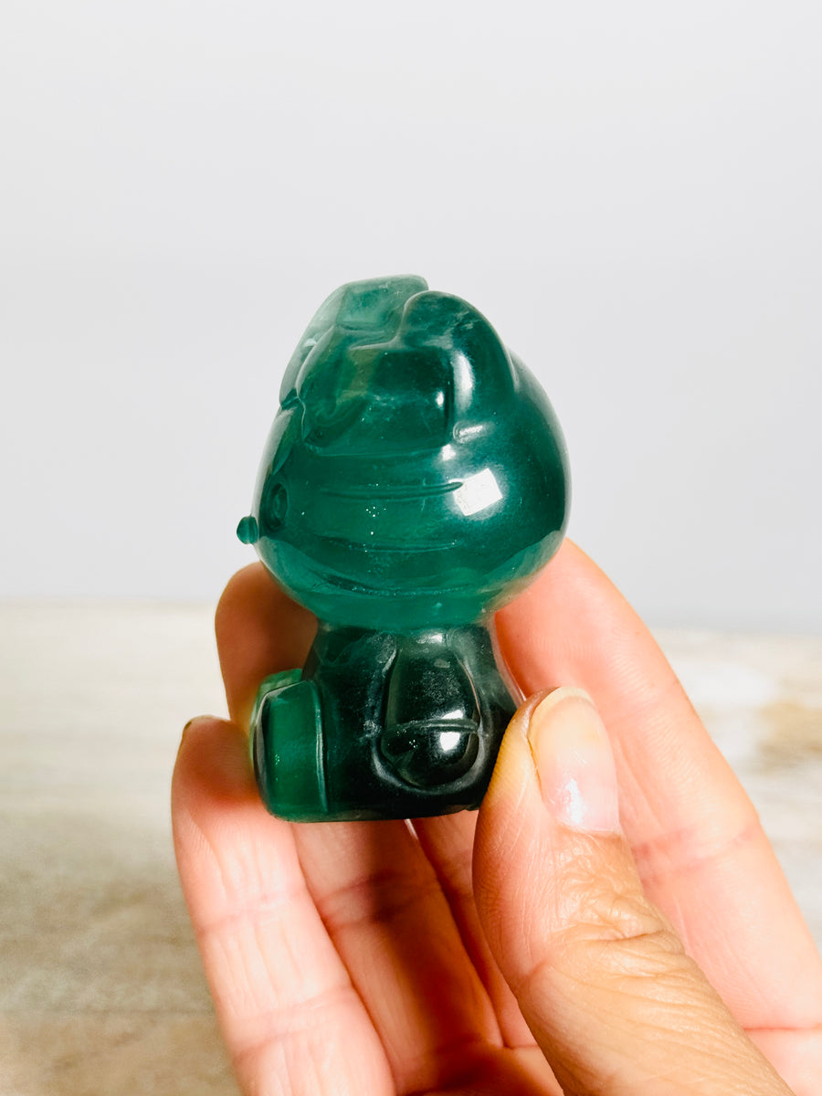 Green Fluorite Hello Kitty Carving